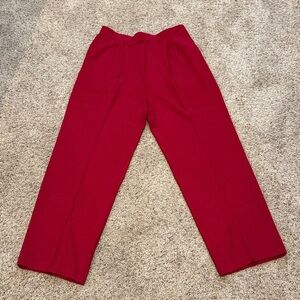 St. John High-Rise Wide-Leg Women's Red Trousers